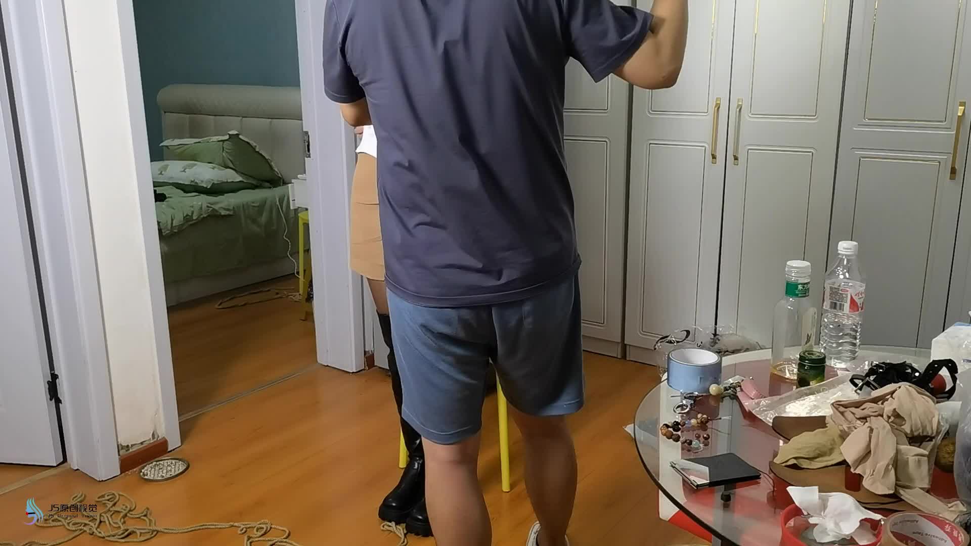 【JS原创】 长靴女孩欣妍椅子捆绑丝袜塞嘴