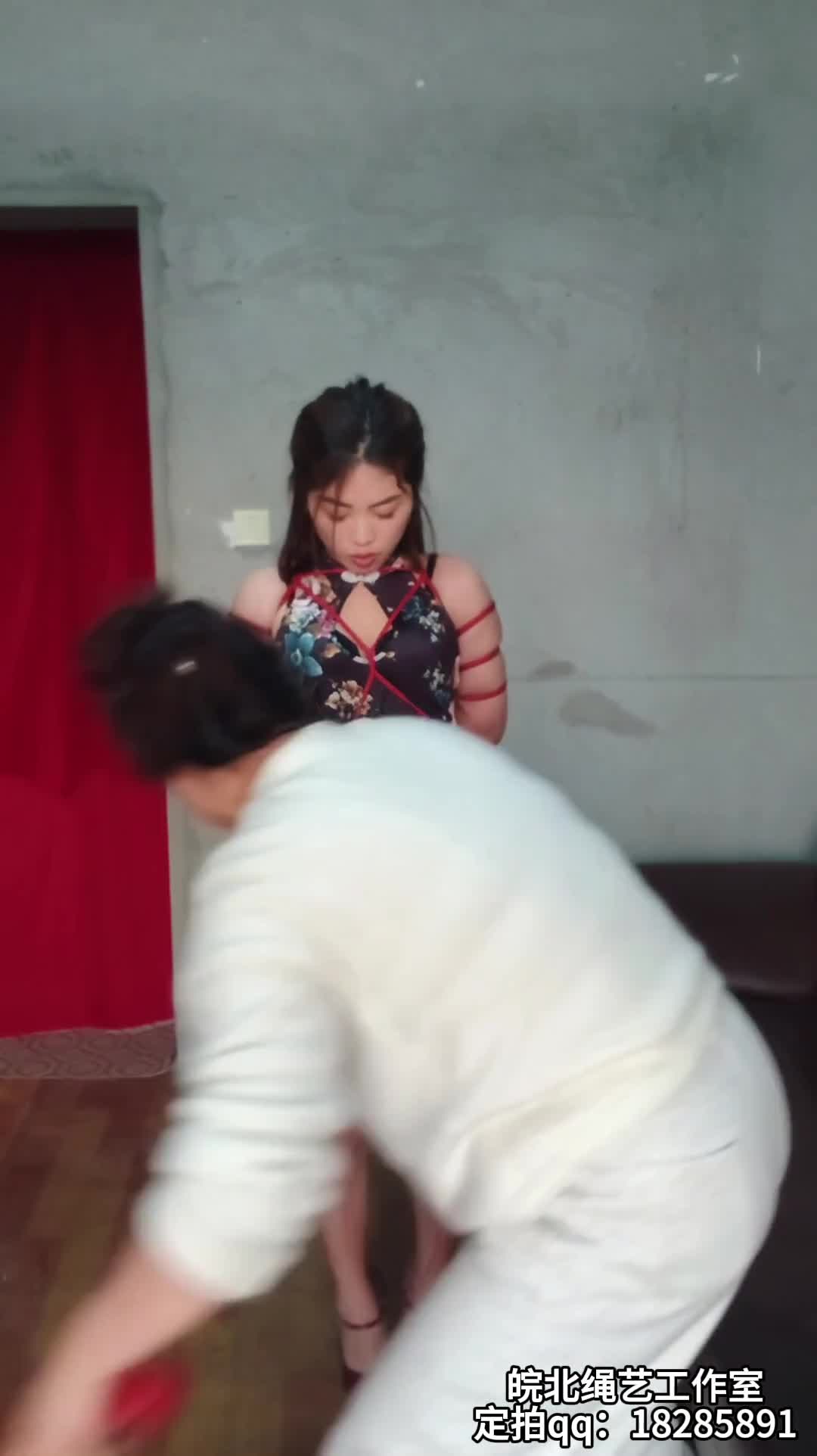 【皖北原创】 朵朵旗袍捆绑、五花大绑、挣扎、高跟