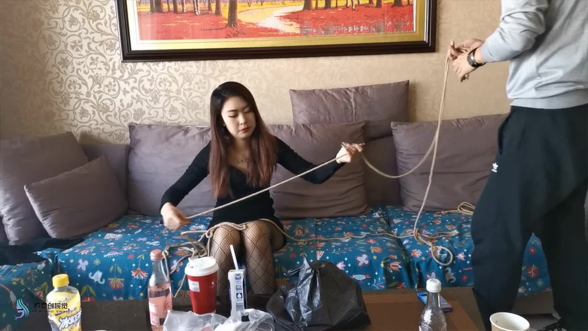 【JS原创】 瑾萱性感连衣裙 网袜 驷马捆绑