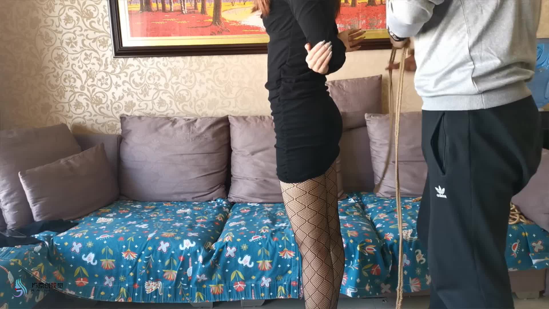 【JS原创】 瑾萱性感连衣裙 网袜 驷马捆绑