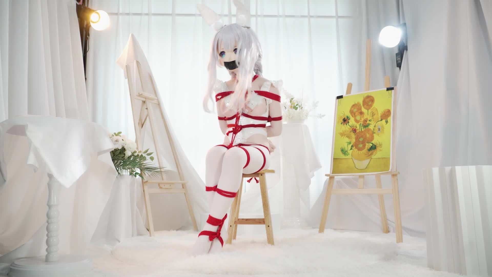 【网友原创】 恶毒Kigurumi凳缚与驷马缚试镜